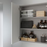 ENHET Mirror cabinet with 2 doors, grey, 60x17x75 cm