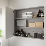 ENHET Mirror cabinet with 2 doors, grey, 80x17x75 cm