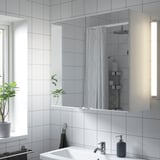 ENHET Mirror cabinet with 2 doors, white, 80x32x75 cm