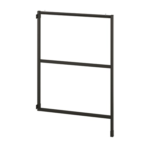 Black ENHET metal frame, square shape with horizontal bars, sturdy design for support.