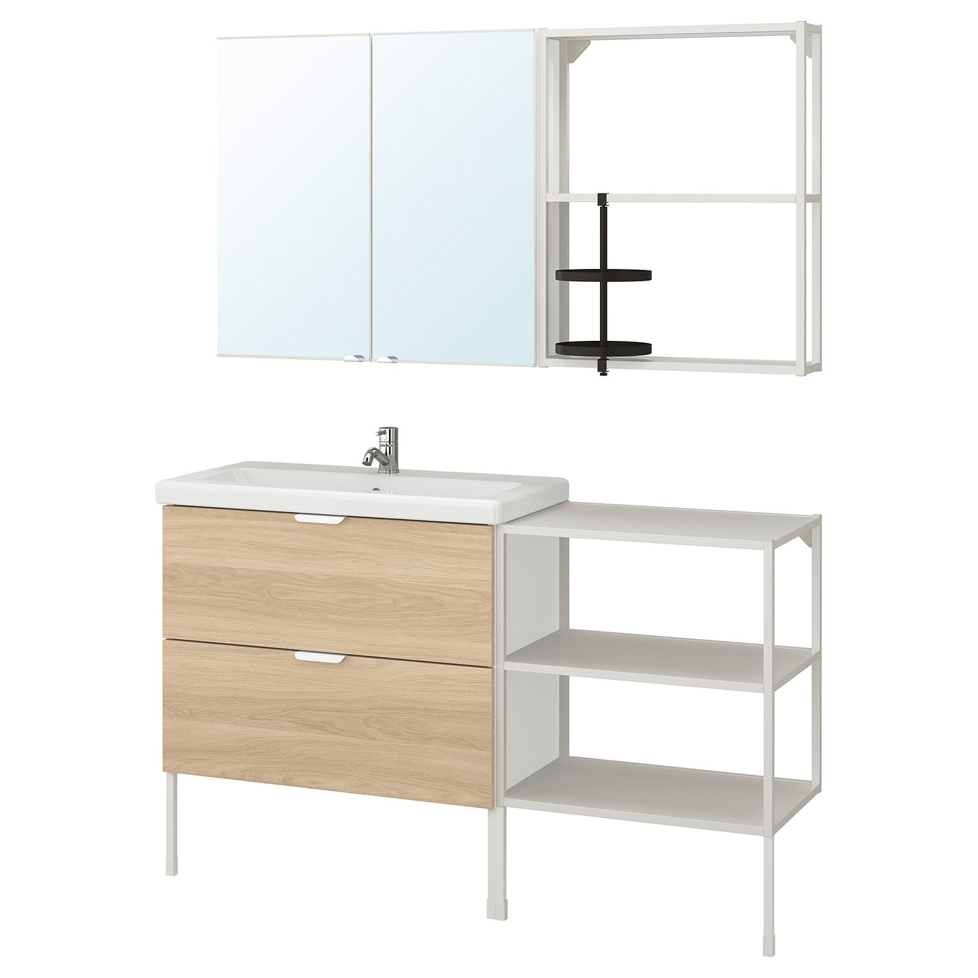 Enhet Tvallen Bathroom Furniture Set Of 15 Oak Effect White Pilkan Tap Ikea