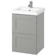 ENHET / TVÄLLEN Wash-stnd w drawers/wash-basin/tap, grey/grey frame, 44x43x65 cm