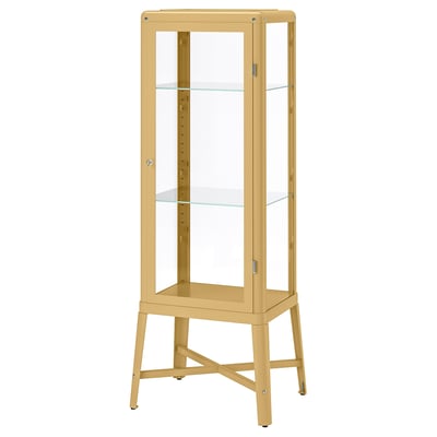 FABRIKÖR Glass-door cabinet, dark yellow, 57x150 cm