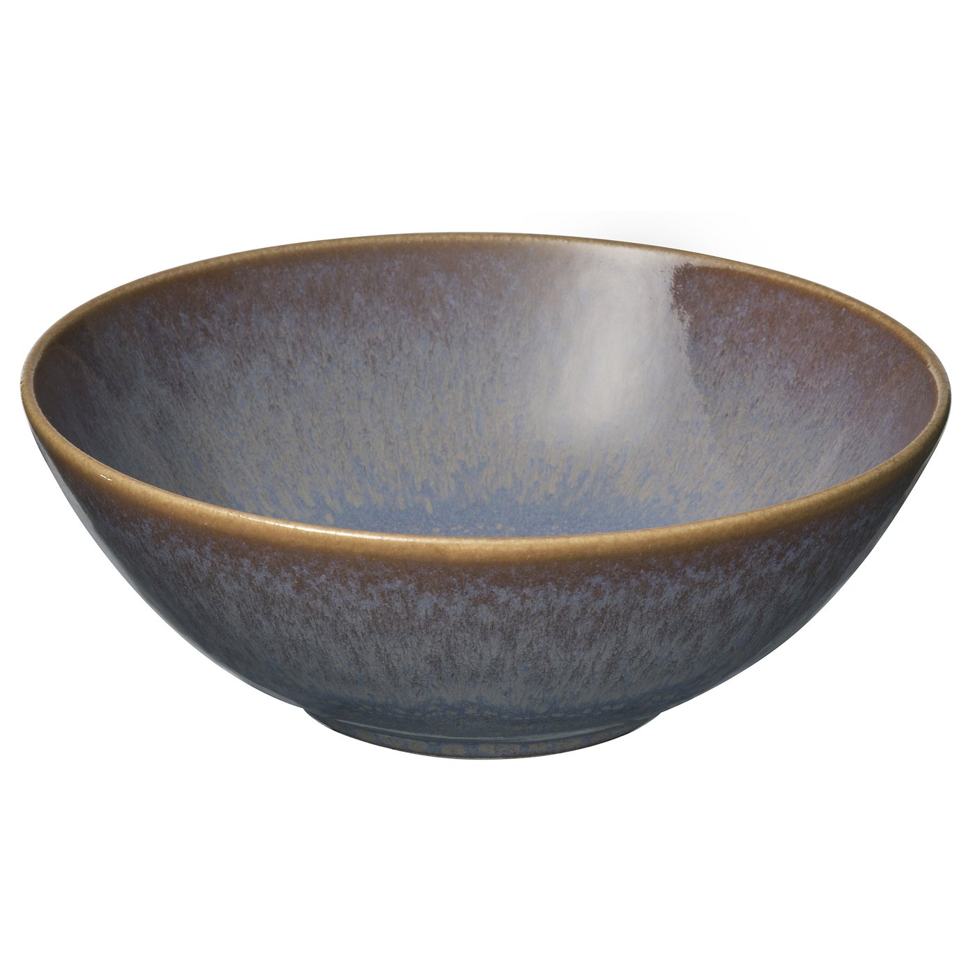 FÄRGKLAR bowl: blue, rustic stoneware, round, simple, handcrafted look.