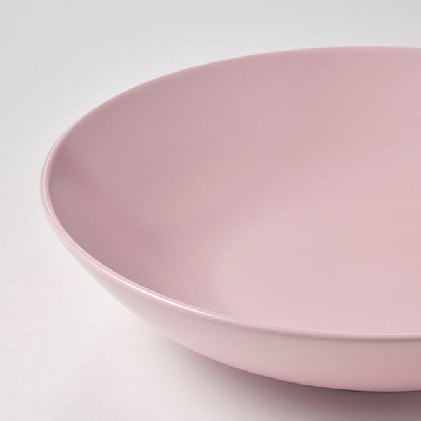 Light pink, smooth, deep plate in perfect condition.