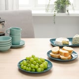 FÄRGKLAR Side plate, glossy dark turquoise, 20 cm