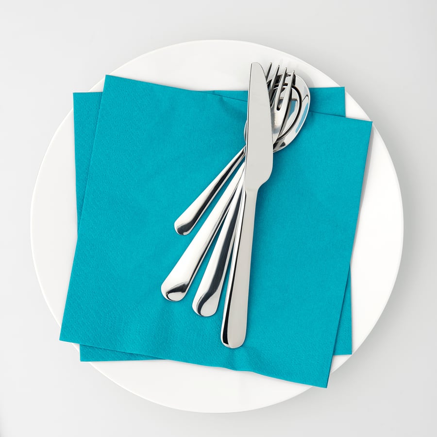 FANTASTISK paper napkin, turquoise, 40x40 cm IKEA