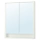 FAXÄLVEN Mirror cabinet w built-in lighting, white, 80x15x95 cm