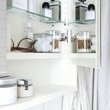 FAXÄLVEN Mirror cabinet w built-in lighting, white, 60x15x95 cm