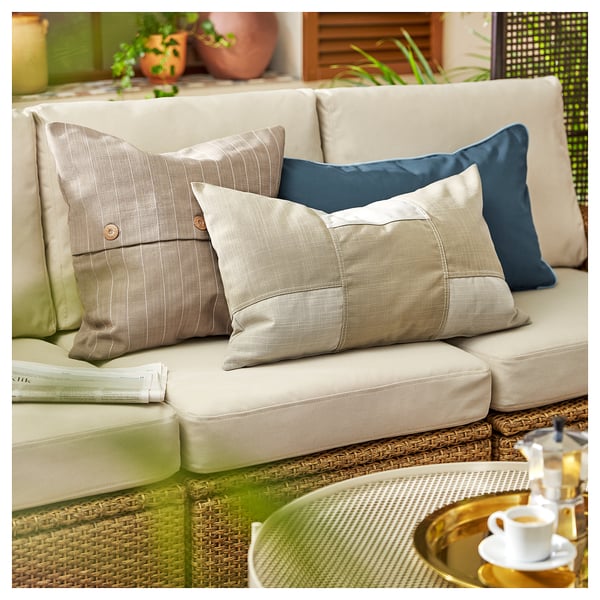 FESTHOLMEN Cushion cover, in/outdoor/light beige beige, 40x65 cm - IKEA