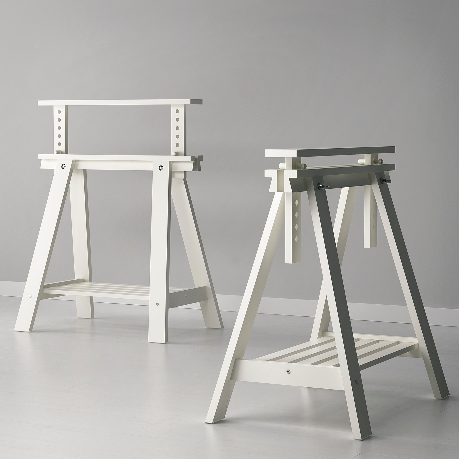 FINNVARD Trestle with shelf, white, 70x71/93 cm IKEA