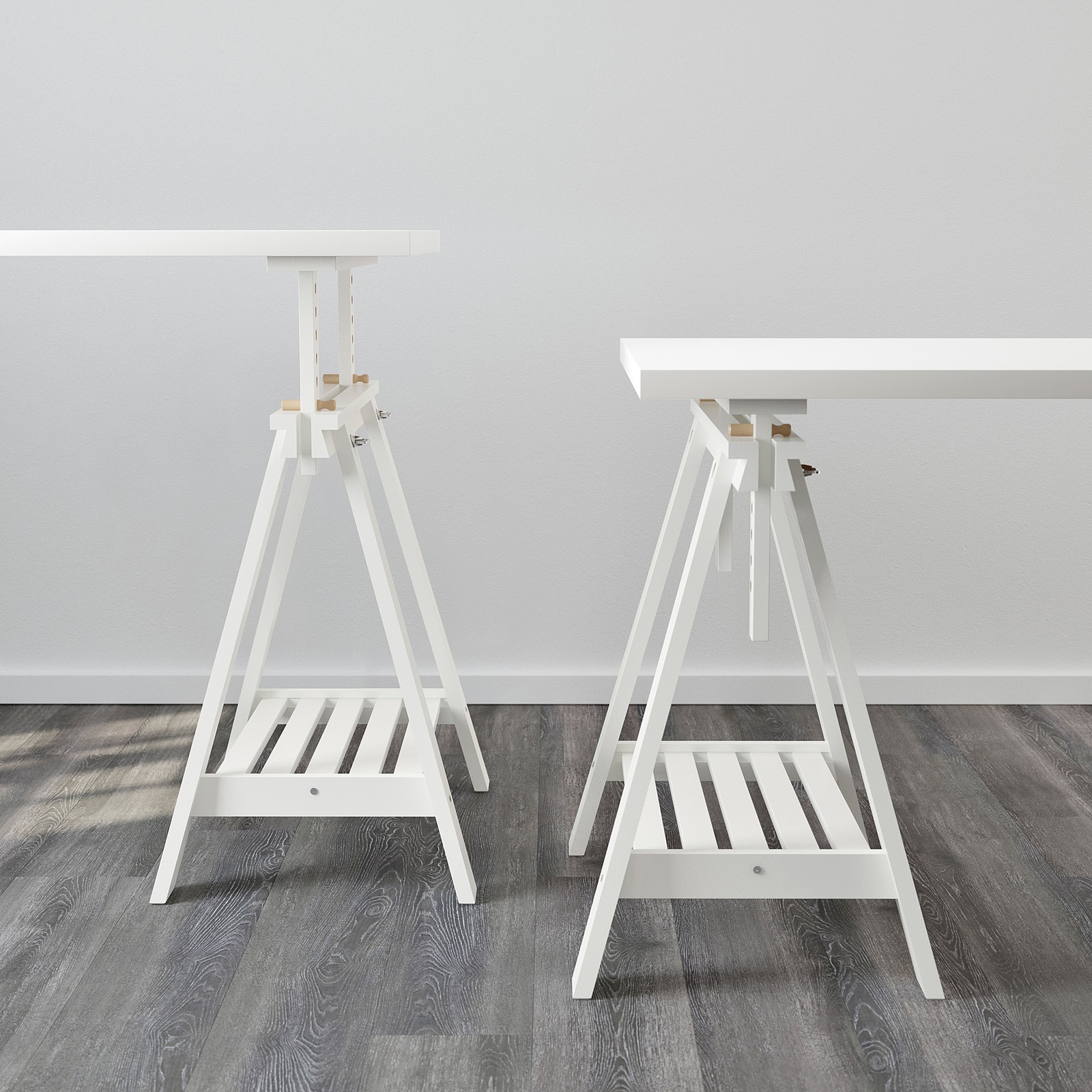 FINNVARD Trestle with shelf, white, 70x71/93 cm IKEA