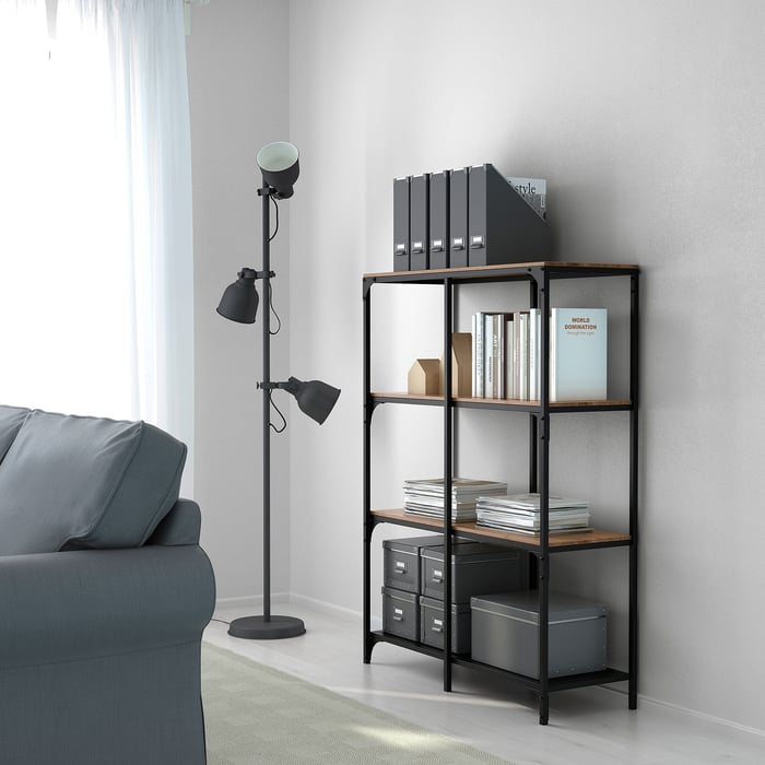 FJÄLLBO shelving unit, black, 100x136 cm IKEA