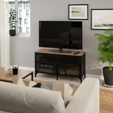 FJÄLLBO TV bench, black, 100x36x54 cm