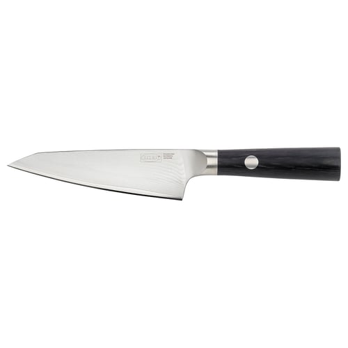 FJÄLLRÖDING Utility knife, damascus steel/black, 14 cm