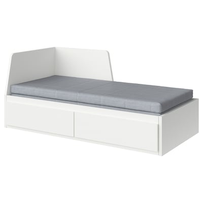 FLEKKE Day-bed w 2 drawers/2 mattresses, white/Ågotnes firm, 80x200 cm