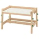 FLISAT kids desk, light brown wood & white top, adjustable, angled holder.