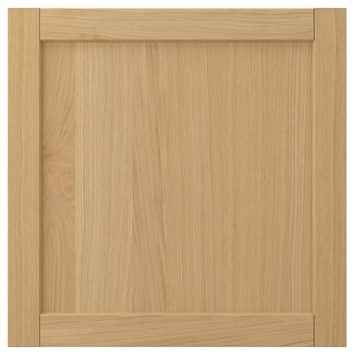 Forsbaka wood cabinet door, light brown, square shape with bevelled edges.