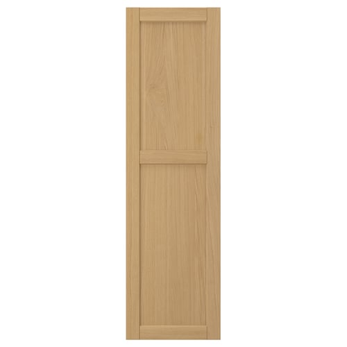 FORSBACKA kitchen cabinet doors in warm oak with a framed design.