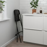 FRANKLIN Bar stool with backrest, foldable, counter height black/black, 63 cm