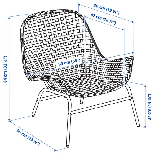 Illustration with measurements for the product: FRYKSÅS.