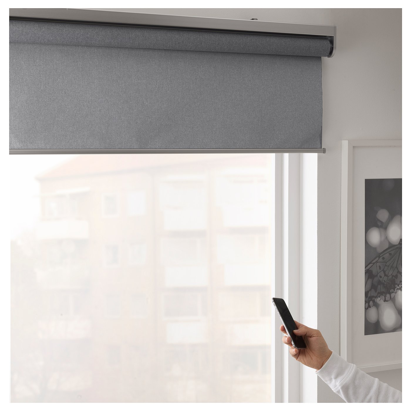 FYRTUR block-out roller blind w hub kit, grey, 80x195 cm - IKEA