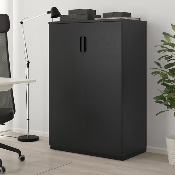 Galant Cabinet With Doors Black Stained Ash Veneer Ikea