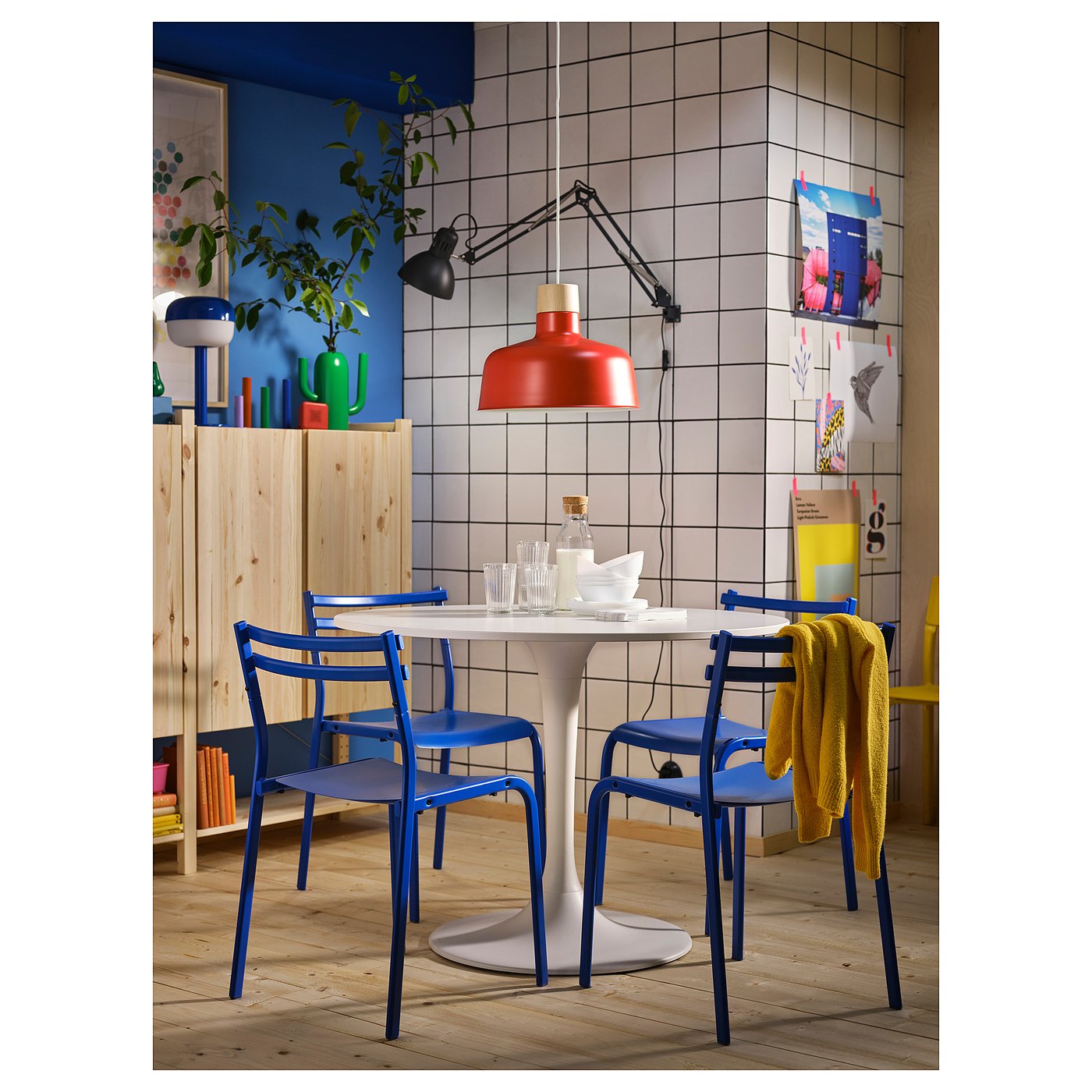 GENESÖN chair, metal/blue - IKEA