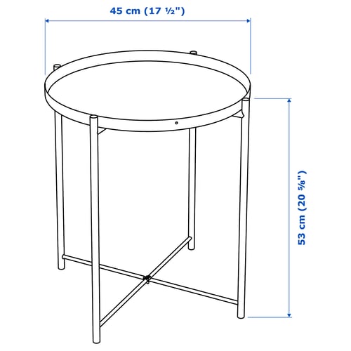 Illustration with measurements for the product: GLADOM.