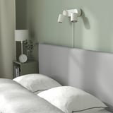 GLADSTAD Upholstered bed, 4 storage boxes, Kabusa light grey, 160x200 cm