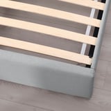 GLADSTAD Upholstered bed frame, Kabusa light grey, 90x200 cm