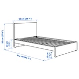 GLADSTAD Upholstered bed frame, Kabusa light grey, 90x200 cm