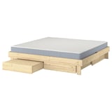 GLAMBERGET Bed frame with storage and mattress, pine/Vesteröy extra firm, 160x200 cm