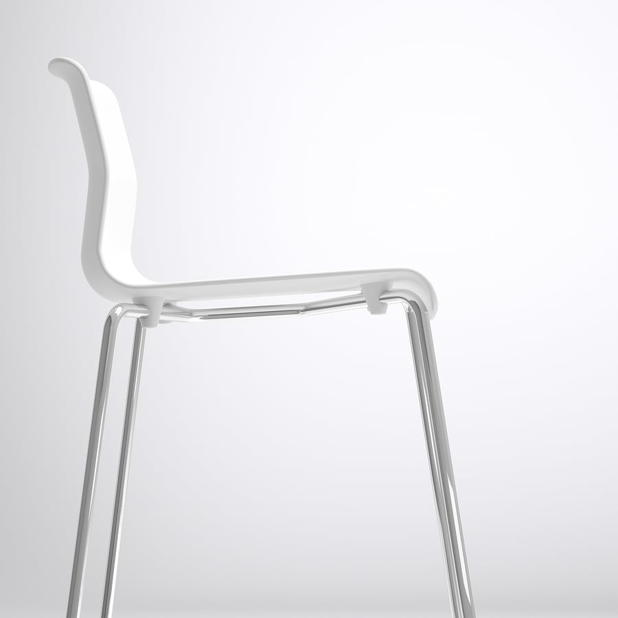GLENN bar stool, white/chromeplated, 66 cm IKEA