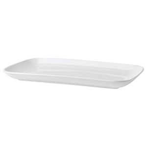 White GODMIDDAG dinner tray, rectangular, smooth edges, simple design.
