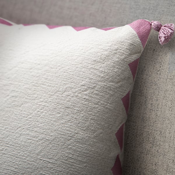 GOKVÄLLÅ Cushion cover, white/pink, 50x50 cm