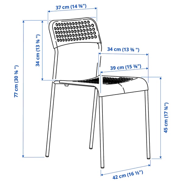 Illustration with measurements for the product: GRÅSALA.