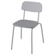 Modern grey GRÅSALA chair with upholstered seat, flexible back, and light metal legs.