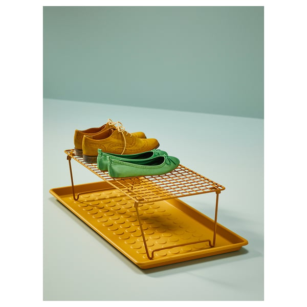 GREJIG Shoe rack, dark yellow, 58x27x17 cm