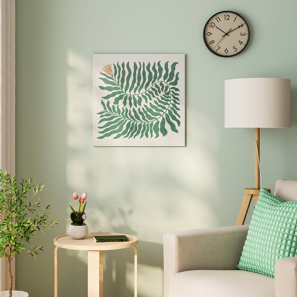 GRÖNMES Picture, checkered flower, 56x56 cm