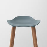 GRÖNSTA Bar stool, counter height grey-turquoise/in/outdoor, 64 cm