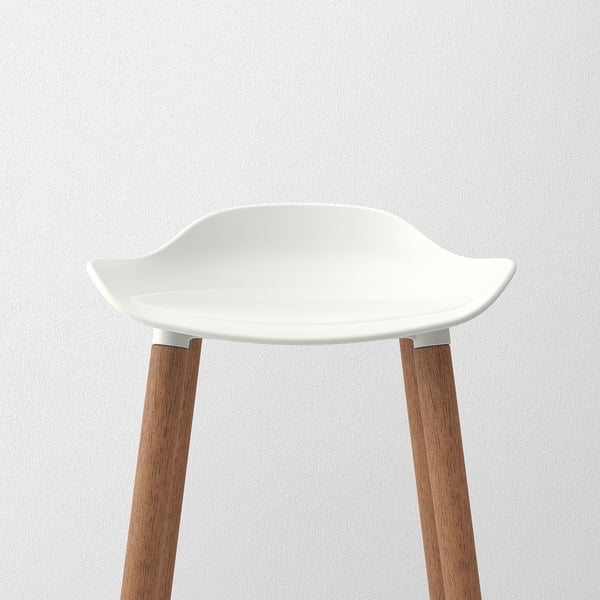 GRÖNSTA Bar stool, counter height white/in/outdoor, 64 cm