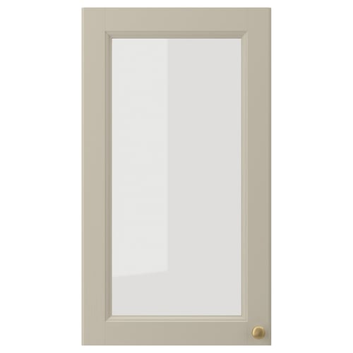 GULDDRAGARE Glass door, beige/clear glass, 38x67 cm