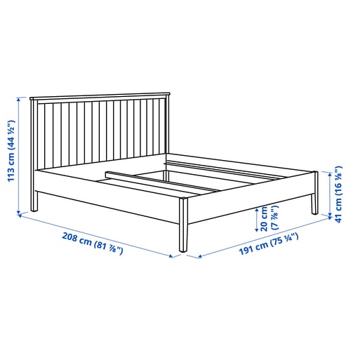 GULLABERG Bed frame, white, 180x200 cm