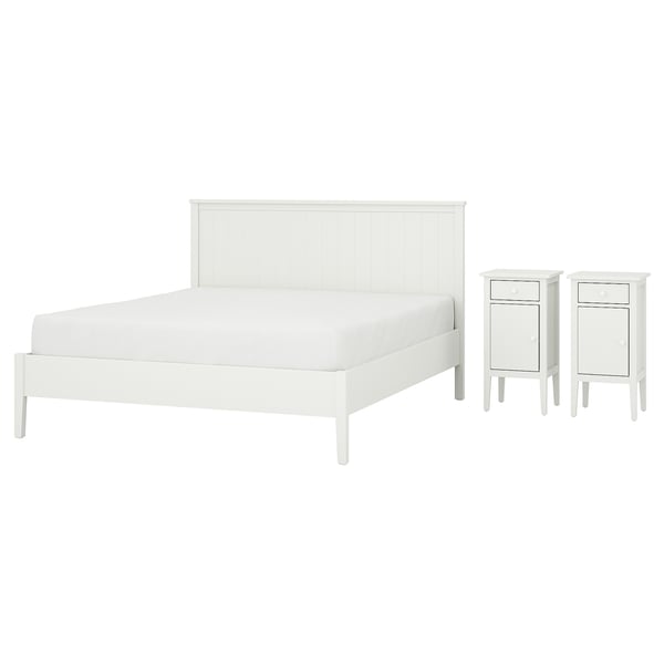 GULLABERG Bedroom furniture, set of 3, white, 140x200 cm