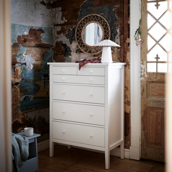 GULLABERG Chest of 6 drawers, white, 89x48x122 cm