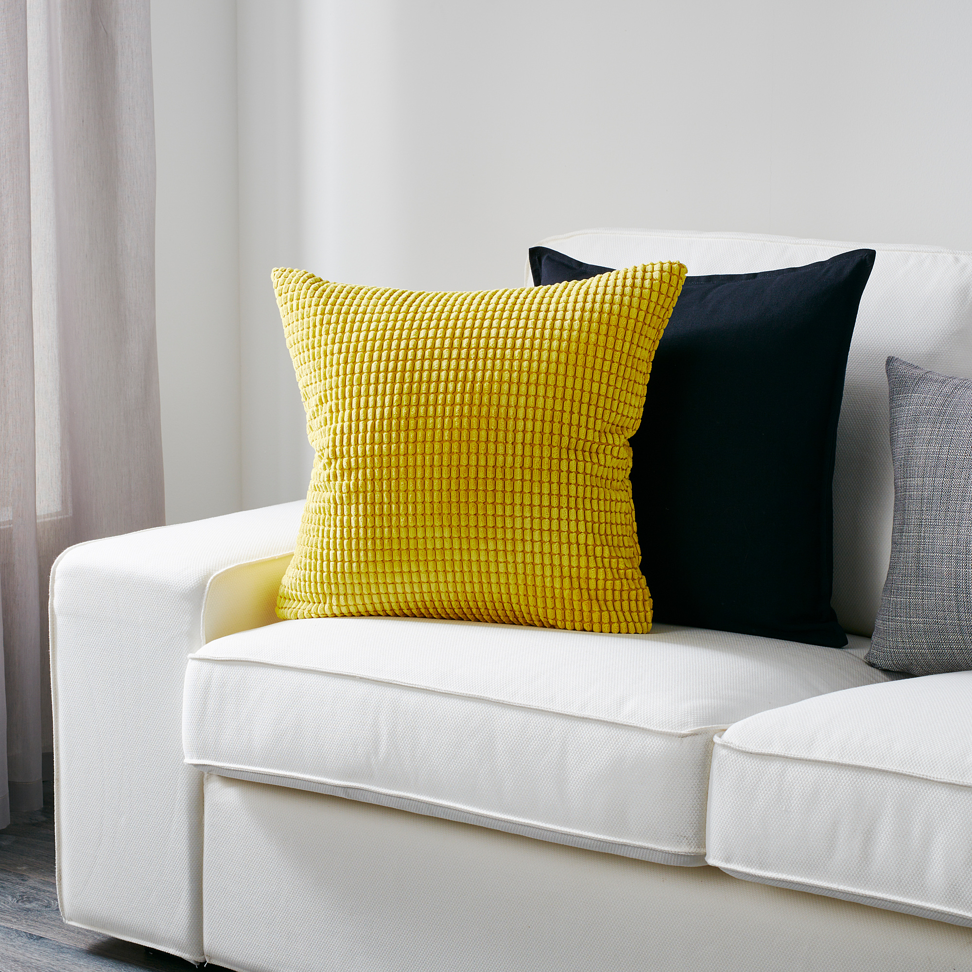 GULLKLOCKA Cushion cover, yellow, 50x50 cm IKEA