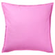 Bright pink square cushion cover, made from 100% cotton, a hidden zip, simple and modern design.