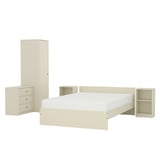 GURSKEN Bedroom furniture, set of 5, light beige, 140x200 cm