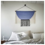 HÄNGALM Hanging tapestry, beige black/light lilac-blue, 85x60 cm